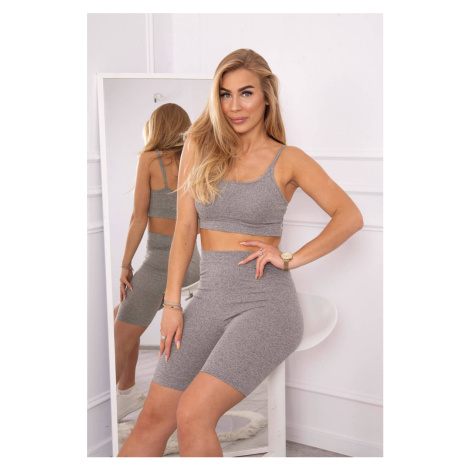 Set sports top + leggings gray