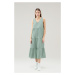 Šaty Woolrich Poplin Maxi Dress Sage