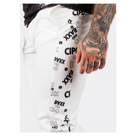Pánske tepláky CIPO & BAXX CR157 ECRU Farba: Biela, Konfekčná