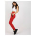 Red women's sweatpants with pockets