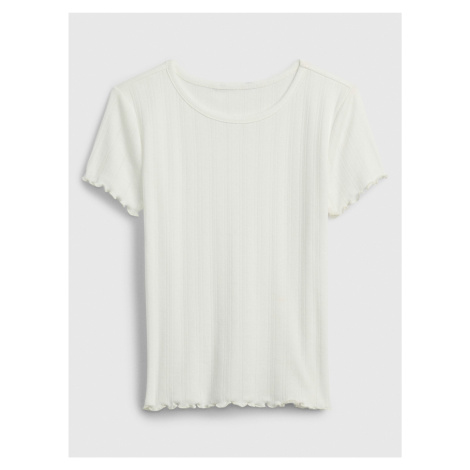 Biele dievčenské rebrované tričko GAP