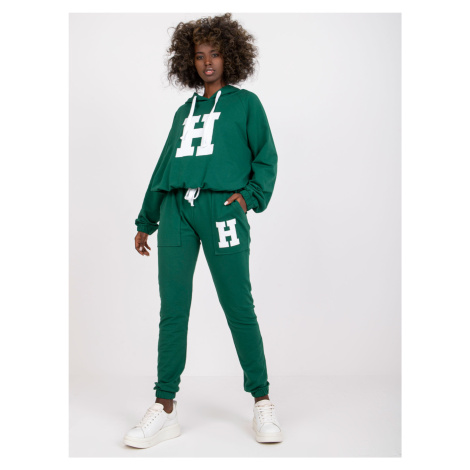 Dark green two-piece cotton sweatshirt set Natela