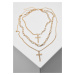 Necklace with layering and cross - gold colors
