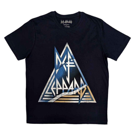 Def Leppard Tričko Triangle Logo Unisex Navy Blue