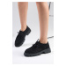 Mio Gusto Hope Black Color Women's Loafers With Thick Soles