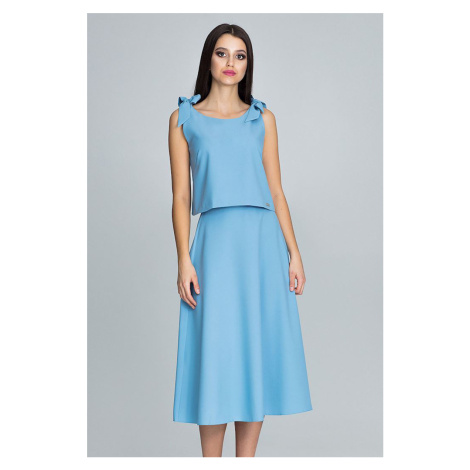 Modrý komplet top + sukňa M578 Figl