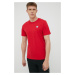 Bavlnené tričko Rossignol červená farba, s nášivkou, RLKMY02