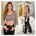 Sexy KouCla Ripp Crop jumper with buttons black Einheitsgroesse