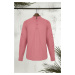 Trendyol Dusty Rose Magister Collar Regular Fit Sleeves Shirt with Epaulettes