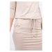 Viscose dress with waist tie light beige