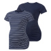 esmara® Dámske tehotenské tričko, 2 kusy (pruhy/námornícka modrá )