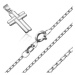 Náhrdelník, lesklá retiazka z oválnych očiek a prepletaný kríž, striebro 925