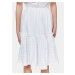 Biele kvetované šaty s odhalenými ramenami TOP SECRET