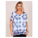 Airy light blue blouse with a floral pattern PLUS SIZE
