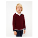 LC Waikiki Boy's V-Neck Knit Pattern Long Sleeve Knitwear Sweater