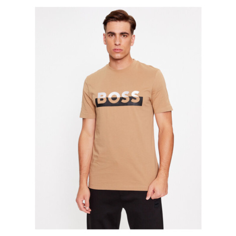 Boss Tričko Tiburt 421 50499584 Béžová Regular Fit Hugo Boss