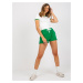 Ecru-green basic summer set with shorts