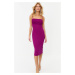 Trendyol Purple Fitted Lined Woven Evening Dress