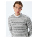 Koton Knitted Sweater Boxy Fit Crew Neck