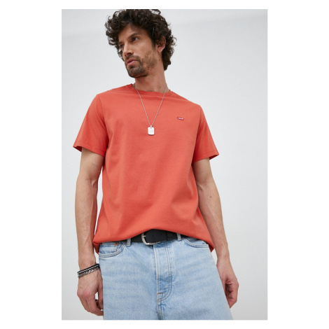 Bavlnené tričko Levi's oranžová farba, jednofarebné Levi´s
