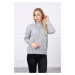 Sweater with high neckline and diamond pattern in gray color
