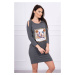 Dress with 3D graphics and decorative pom pom graphite