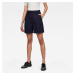 G-STAR Krátke nohavice - Pleated high short wmn tmavomodré