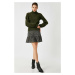Koton Women Green 100% Cotton Floral Mini Skirt