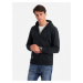 Ombre Men's unbuttoned cotton BASIC sweatshirt - black