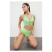 Trendyol High Waist Regular Bikini Set with Green Bralette Accessories