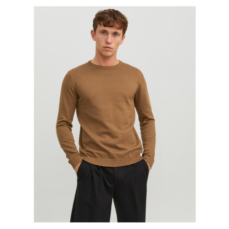 Hnedý pánsky basic sveter Jack & Jones Basic