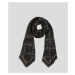 Šál Karl Lagerfeld K/Monogram Lur Jaqc Scarf Black