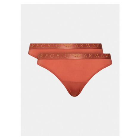 Emporio Armani Underwear Súprava 2 kusov nohavičiek 163337 3F235 03051 Hnedá