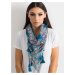 Blue scarf with ethnic print
