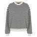 Women's Oversized Striped Sweatshirt - Black/Cream