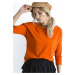 Basic blouse with 3/4 sleeves, dark orange