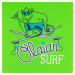 Detské tričko do vody a na surf s ochranou proti UV zelené s potlačou
