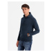 Ombre BASIC men's cotton kangaroo hooded sweatshirt - navy blue