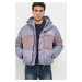 Obojstranná bunda Armani Exchange pánska, fialová farba, zimná,