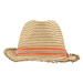 Myrtle Beach Letný slamenný klobúk MB6703 - Slamová / oranžová