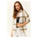 Olalook Women's Ecru Yellow Plaid Lumberjack Shirt