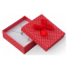 JK Box Červená darčeková krabička s bodkami a mašličkou KK-4 / A7