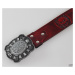 opasok s kovom Leather & Steel Fashion Red