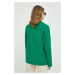 Bavlnené sako Marc O'Polo zelená farba, jednoradové, jednofarebné