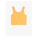 Koton Athlete Crop Sleeveless Thick Straps U-Neck Button Detail