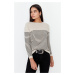 Trendyol Stone Basic Striped Knitwear Sweater