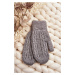 Warm women's one-finger gloves, grey