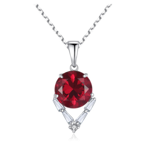 Linda's Jewelry Strieborný náhrdelník Red & Crystal Ag 925/1000 INH178