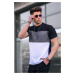 Madmext Men's Color Blocked Black T-Shirt 5826