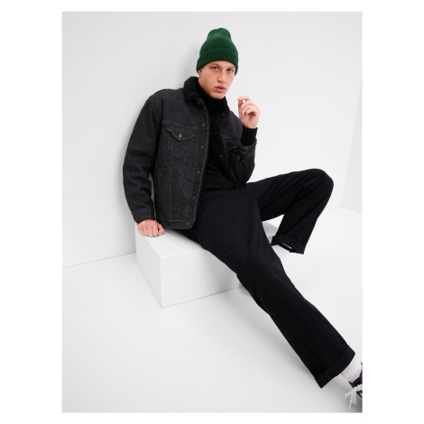 GAP Džínsová bunda sherpa Čierna